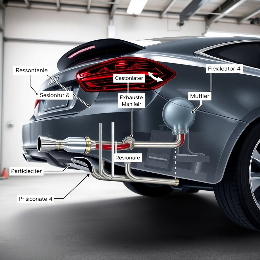 schema ligne d'échappement voiture