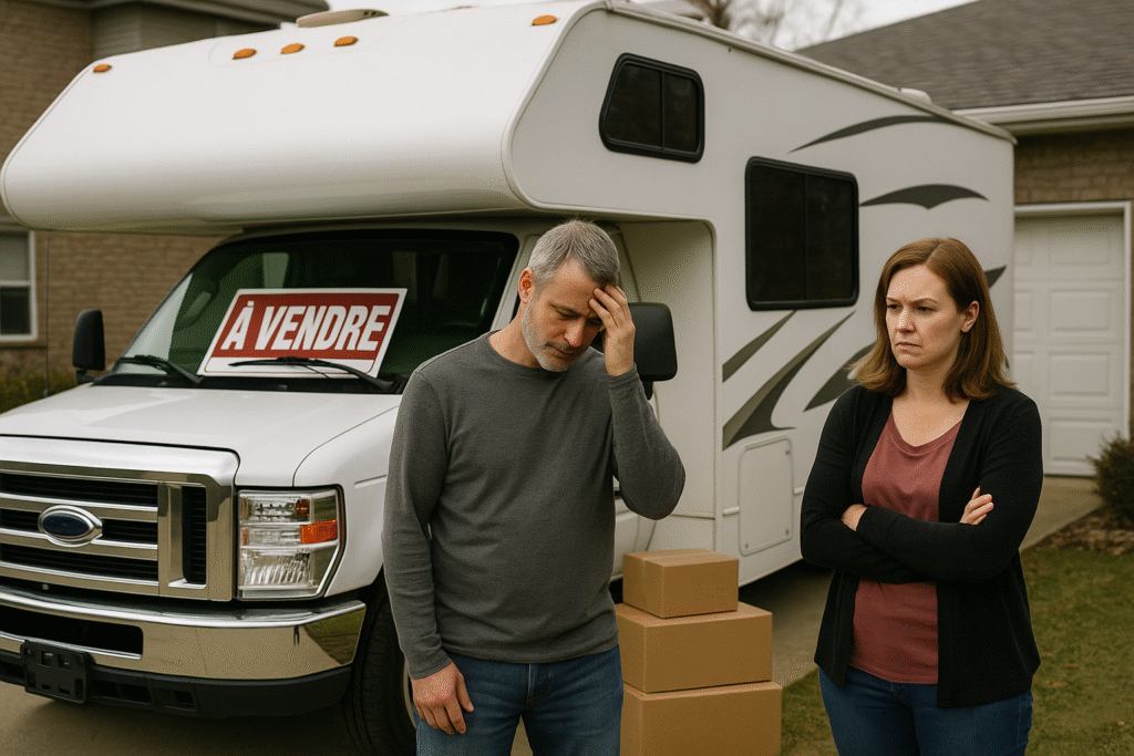 vente camping-car cause décès divorce