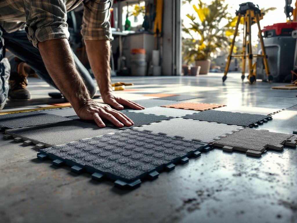 Dalles de sol clipsables pour garage