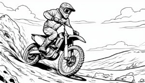téléchargez et imprimez gratuitement des coloriages de motocross faciles, parfaits pour les enfants qui aiment les motos et les activités créatives.